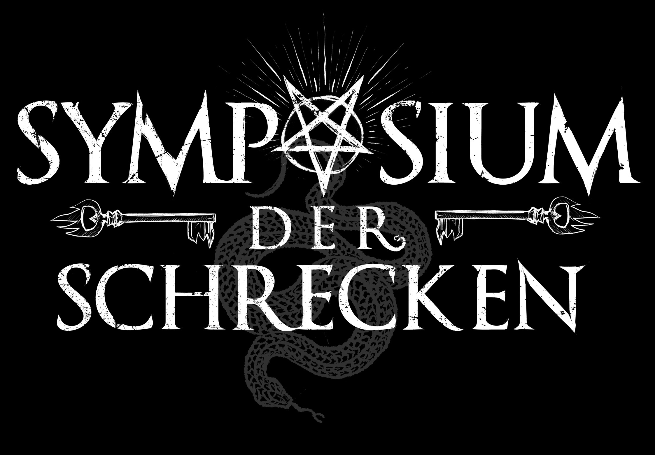 Schlüssel, von einer Schlange umringelt — Titelgrafik des Symposiums der Schrecken